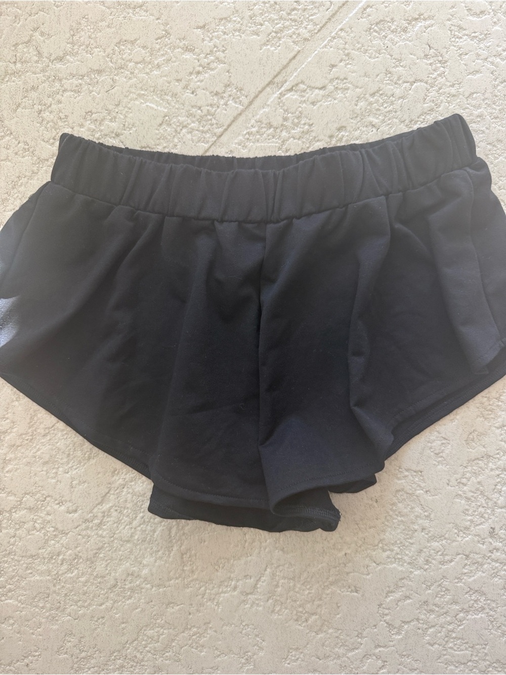 Women's Black Athletic Skort-Style Shorts with Elastic Waist